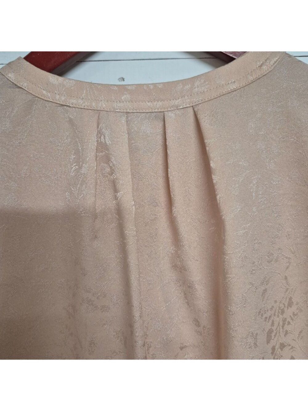 Calvin Klein Women's Blush Pink Floral Jacquard Flutter Sleeve Blouse Size Sp - Picture 6 of 7